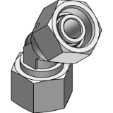 Adjustable 45° - fitting with sealing cone
